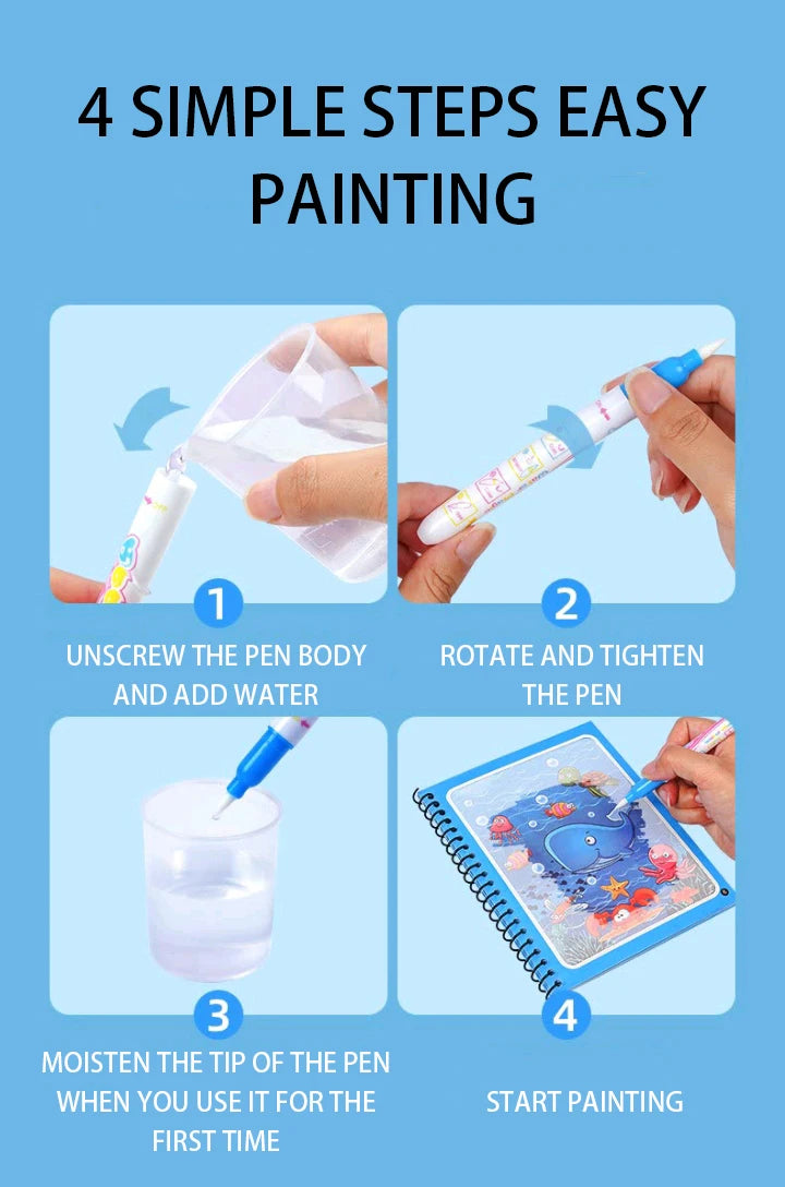 Water Coloring Book Reusable