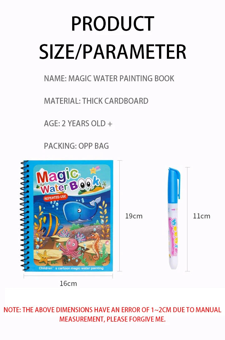 Water Coloring Book Reusable